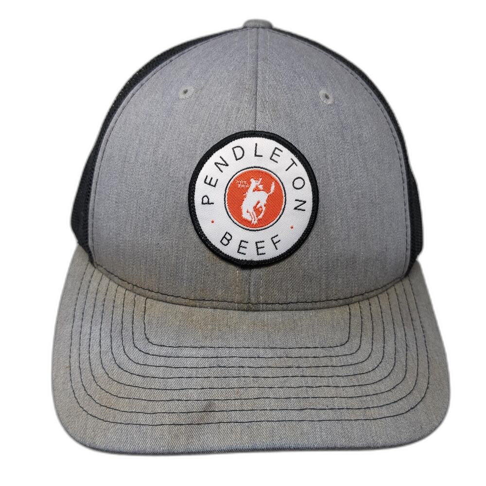 Pendleton Beef Patch Snapback Trucker Hat Gray On… - image 1